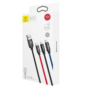Cumpara acum Baseus 3w1 USB-C/Lightning/Micro 3.5A 0.3m cablu USB (czarny) de la Mesterul Minune