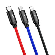 Cumpara acum Baseus 3w1 USB-C/Lightning/Micro 3.5A 0.3m cablu USB (czarny) de la Mesterul Minune