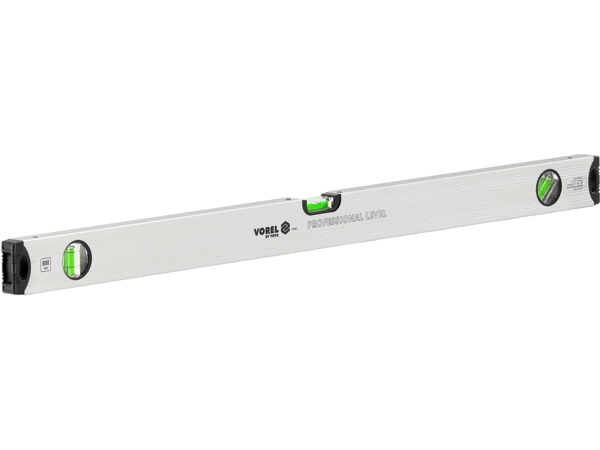 NIVELĂ CU BULĂ CU TREI INDICATORI, 800MM VOREL 16553