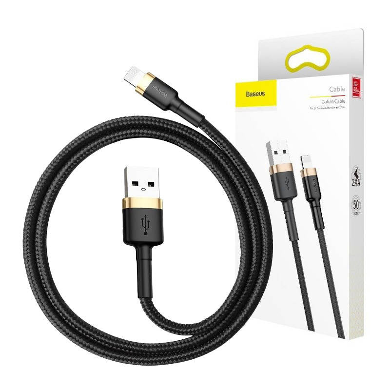 Cumpara acum Cablu USB Lightning Baseus Cafule 2A 3m (auriu/negru) de la Mesterul Minune