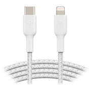 Cumpara Cable de date Belkin BOOST CHARGE USB-C la Lightning Braided, Alb (2m) de la Mesterul Minune