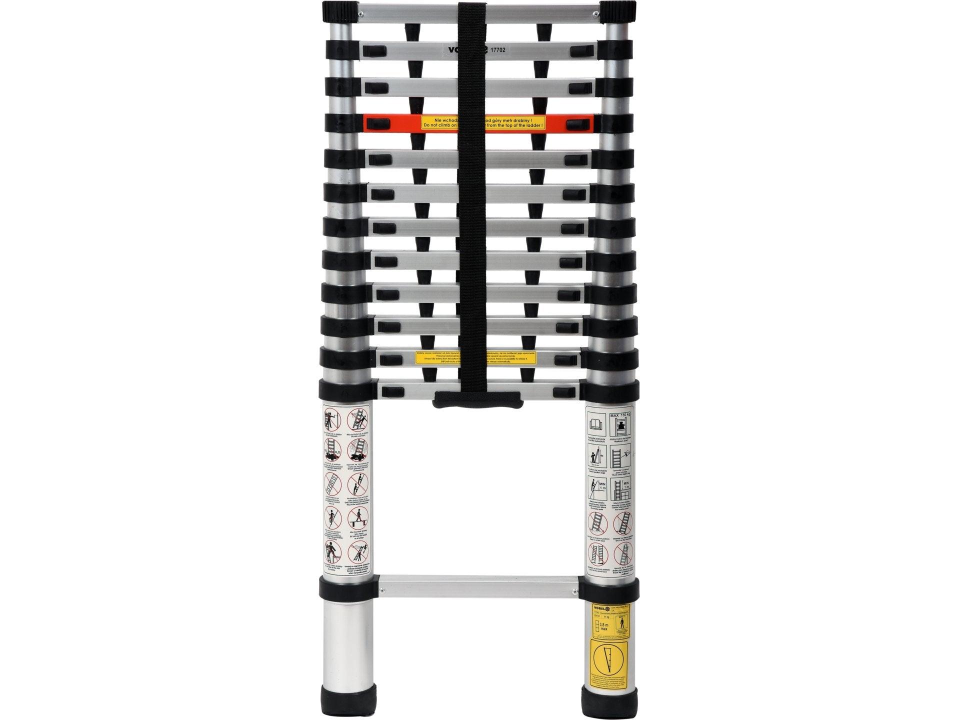 SCARĂ TELESCOPICĂ DIN ALUMINIU 3.8M, 13 TREPTE VOREL 17702