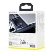 Cumpara acum Baseus Particular Digital Display încărcător auto cu display, USB + USB-C, QC3.0+PD, 5A, 65W (gri) + cablu USB-C 1m 100W (negru) de la Mesterul Minune