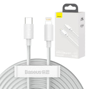 Cumpara acum Cablu de date USB Baseus Simple Wisdom, USB la Lightning PD, 20W (2buc/ set), 1.5m (alb) de la Mesterul Minune