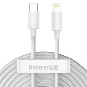 Cumpara acum Cablu de date USB Baseus Simple Wisdom, USB la Lightning PD, 20W (2buc/ set), 1.5m (alb) de la Mesterul Minune