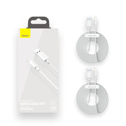 Cumpara acum Cablu de date USB Baseus Simple Wisdom, USB la Lightning, 2.4A (2buc/ set), 1.5m (alb) de la Mesterul Minune