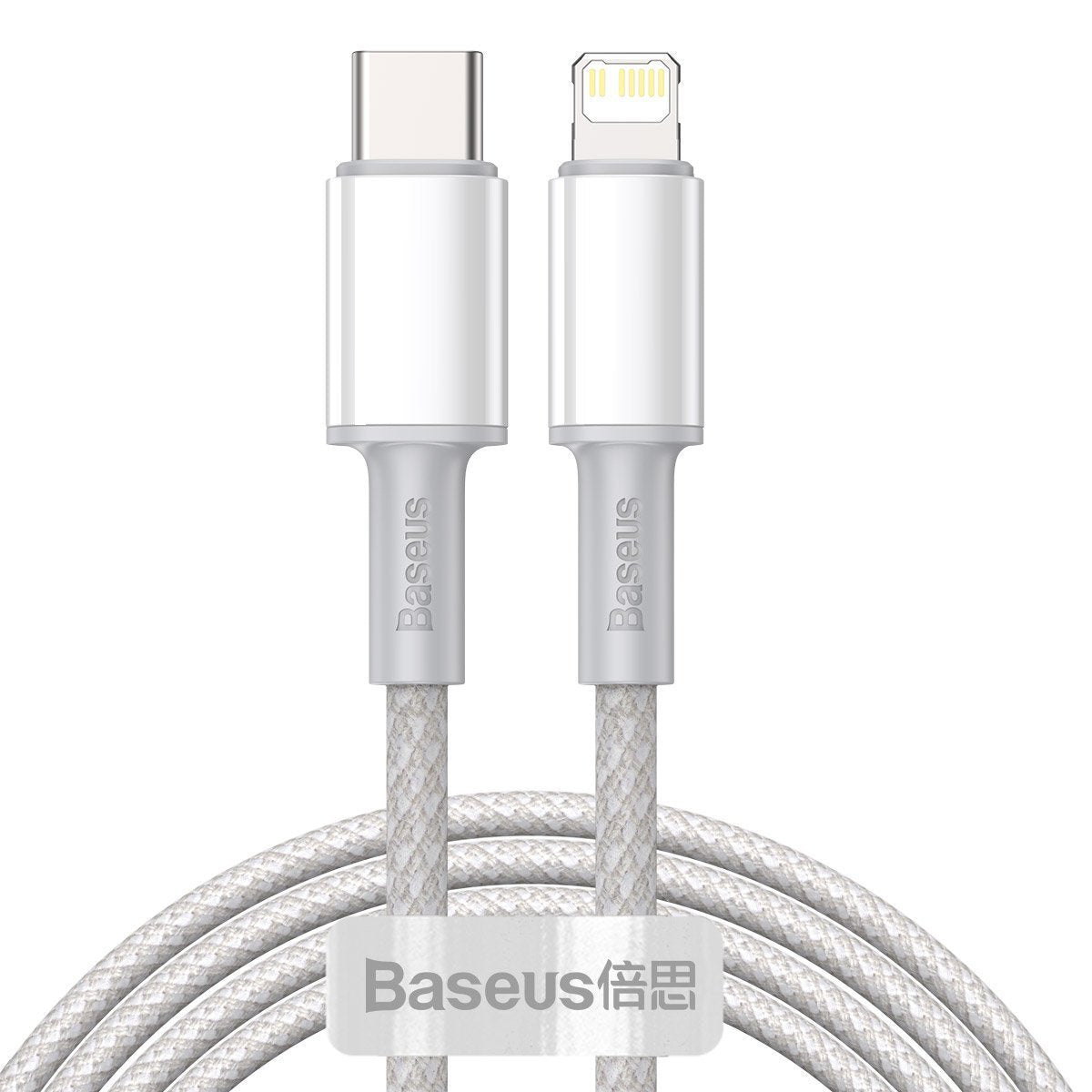 Cumpara acum Cablu împletit de înaltă densitate de la USB-C la Lightning Baseus, 20W, PD, 2m (alb) de la Mesterul Minune