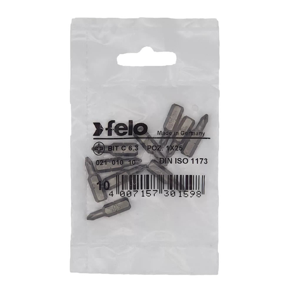 Cumpara acum Set 10 biti Felo, seria Industrial profil Pozidrive, C6.3, PZ1, 25mm de la Mesterul Minune