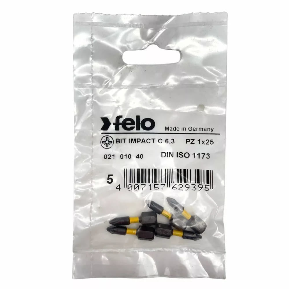Cumpara acum Set 5 biti Felo, seria Impact profil Pozidrive, C6.3, PZ1, 25mm, Felo de la Mesterul Minune