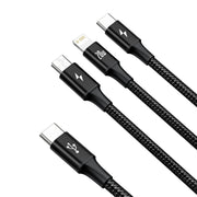 Cumpara acum Cablu Baseus 3 în 1 USB-C pentru M+L+T 20W 1.5m (Negru) de la Mesterul Minune