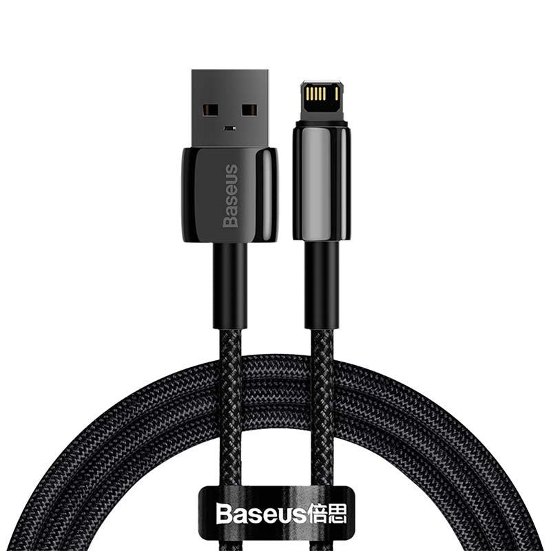 Cumpara acum Cablu încărcare Baseus Tungsten Gold, USB la iPhone, 2.4A, 1m (negru) de la Mesterul Minune