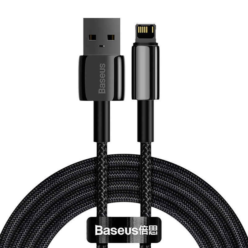 Cumpara acum Cablu încărcare Baseus Tungsten Gold, USB la iPhone, 2.4A, 2m (negru) de la Mesterul Minune