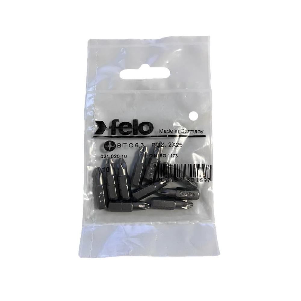 Cumpara acum Set 10 biti Felo, seria Industrial profil Pozidrive, C6.3, PZ2, 25mm de la Mesterul Minune