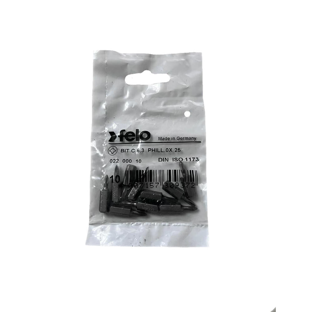 Cumpara acum Set 10 biti Felo, seria Industrial profil Philips, C6.3, PH0, 25mm de la Mesterul Minune