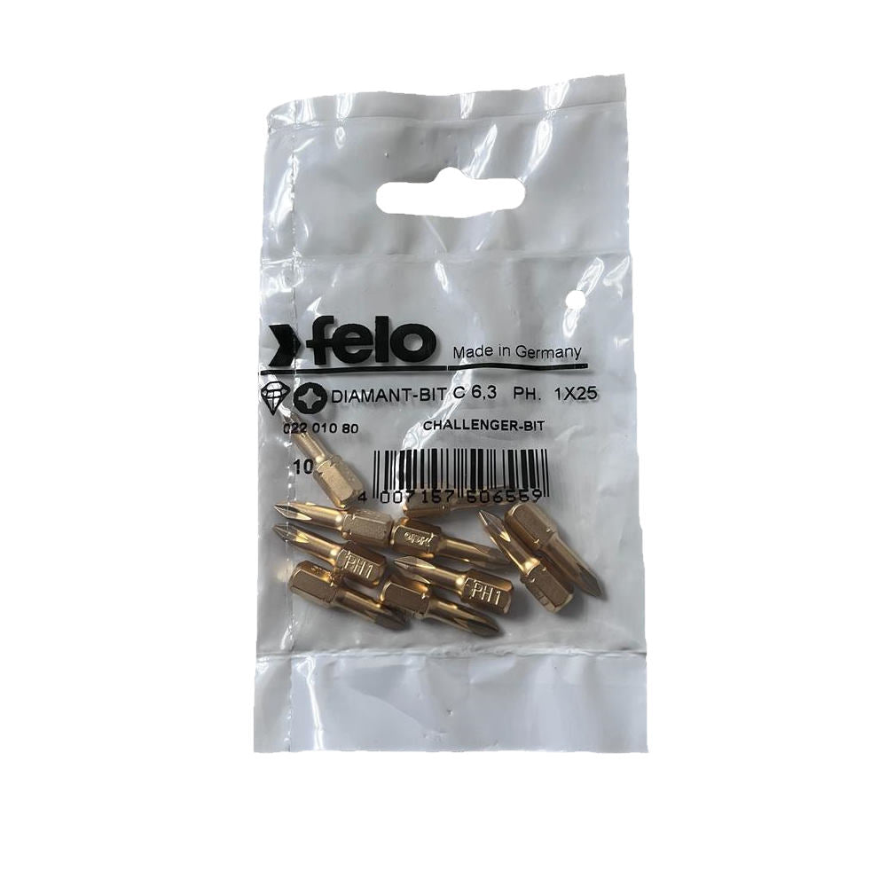 Set 10 biti Felo, seria Diamantati profil Philips, C6.3, PH1, 25mm