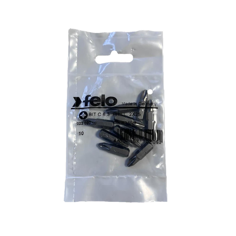 Cumpara acum Set 10 biti Felo, seria Industrial profil Philips, C6.3, PH2, 25mm de la Mesterul Minune