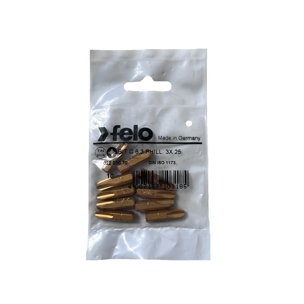 Cumpara acum Set 10 biti Felo, seria TiN Plus profil Philips, C6.3, PH3, 25mm, Felo de la Mesterul Minune
