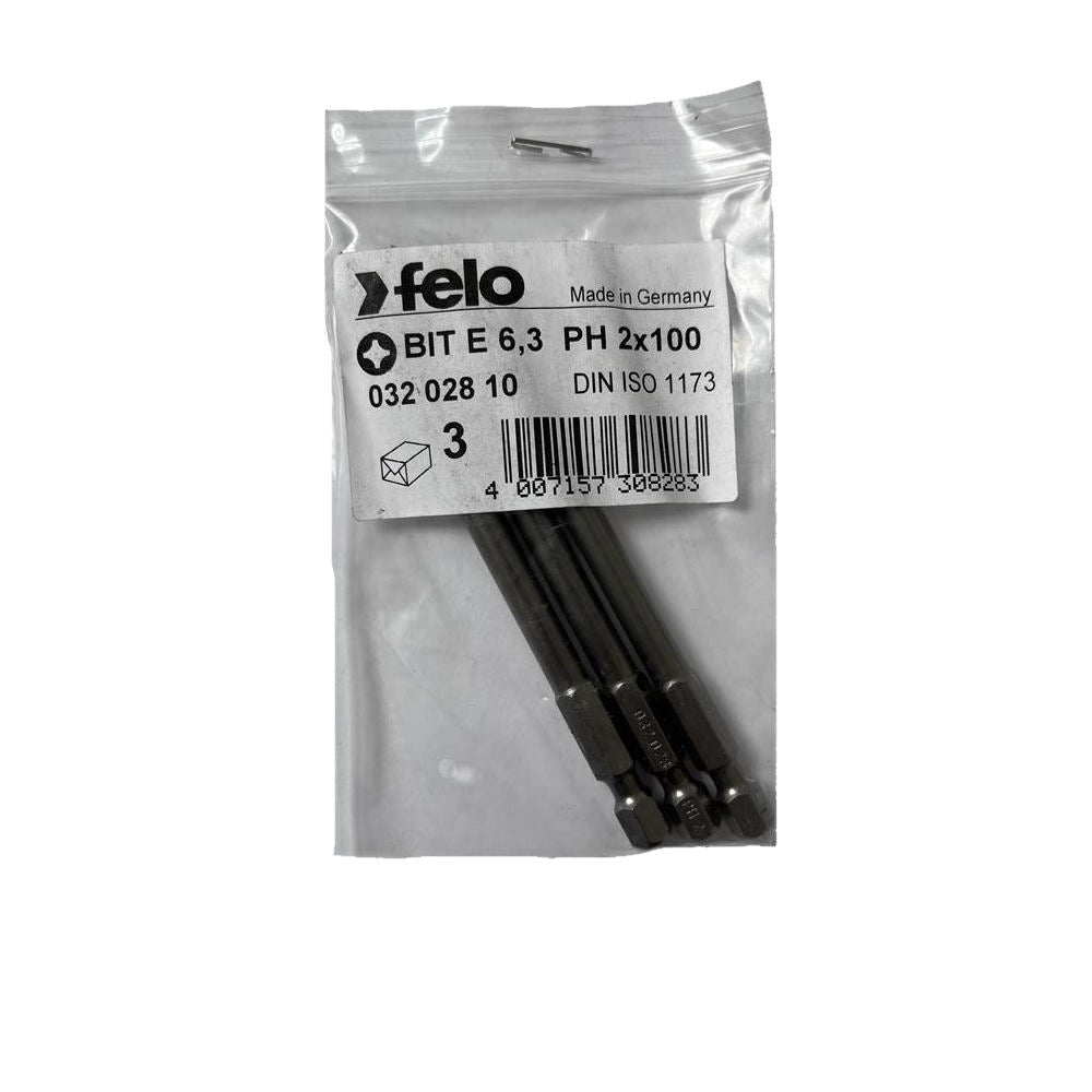 Cumpara acum Set 3 biti Felo, seria Industrial profil Philips, E6.3, PH2, 100mm de la Mesterul Minune