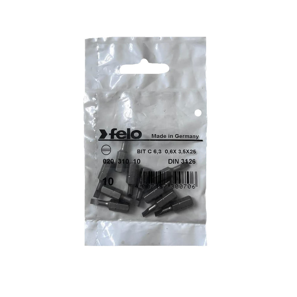 Cumpara acum Set 10 biti Felo, seria Industrial profil Drept, C6.3, 3.5x0.6mm de la Mesterul Minune