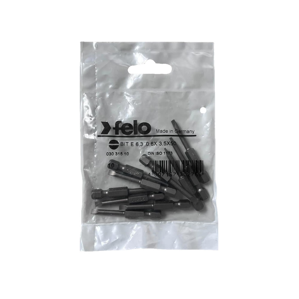 Set 10 biti Felo, seria Industrial profil Drept, E6.3, 3.5x0.6mm, 50mm
