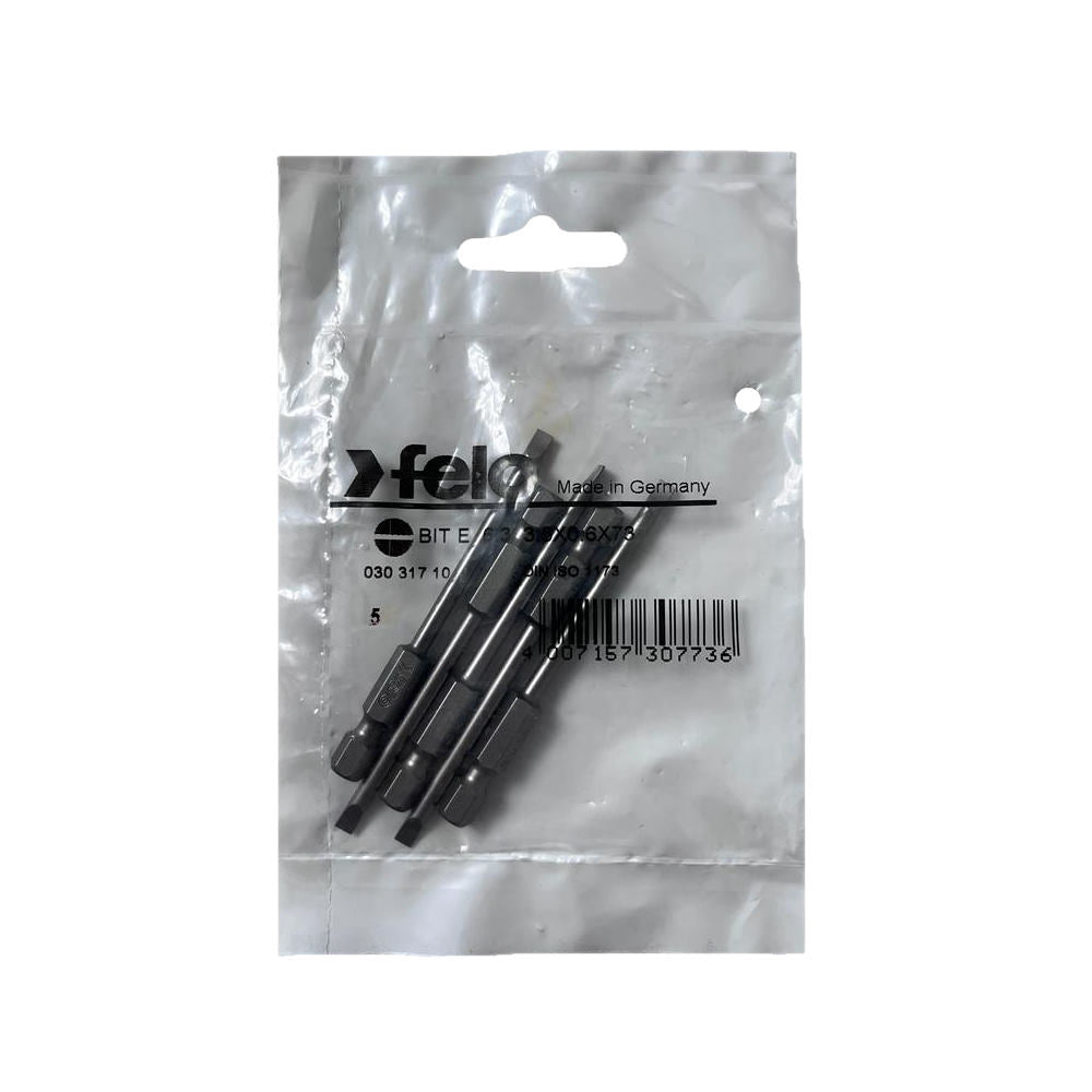 Set 5 biti Felo, seria Industrial profil Drept, E6.3, 3.5x0.6mm, 73mm