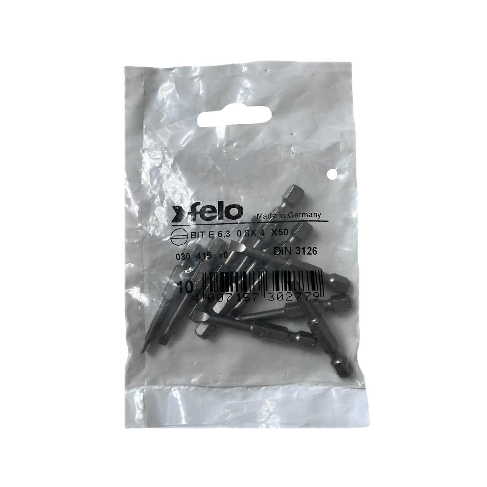 Set 10 biti Felo, seria Industrial profil Drept, E6.3, 4.0x0.8mm, 50mm