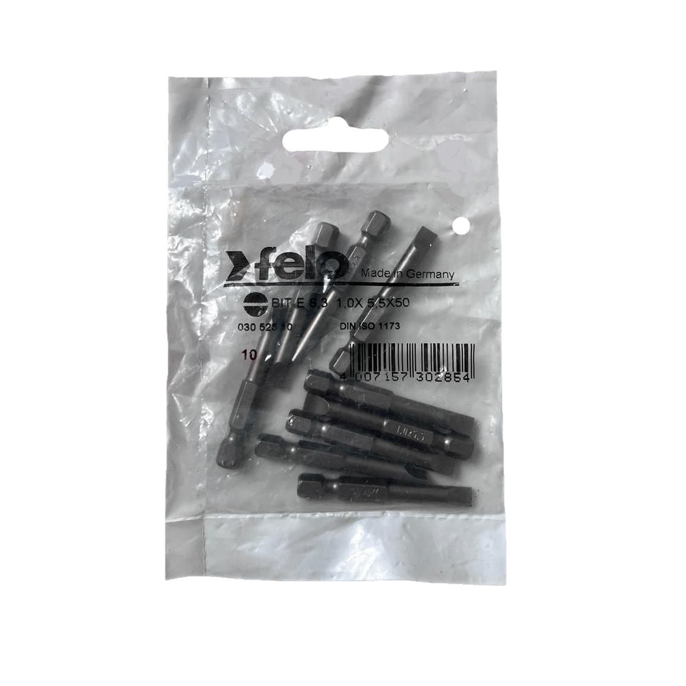 Set 10 biti Felo, seria Industrial profil Drept, E6.3, 5.5x1.0mm, 50mm