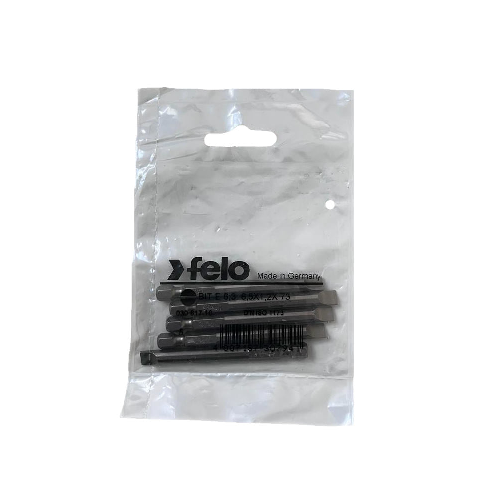 Set 5 biti Felo, seria Industrial profil Drept, E6.3, 6.5x1.2mm, 73mm
