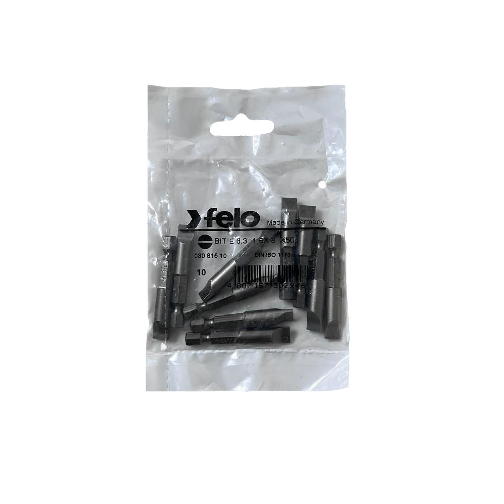 Set 10 biti Felo, seria Industrial profil Drept, E6.3, 1.6x8.0mm, 50mm