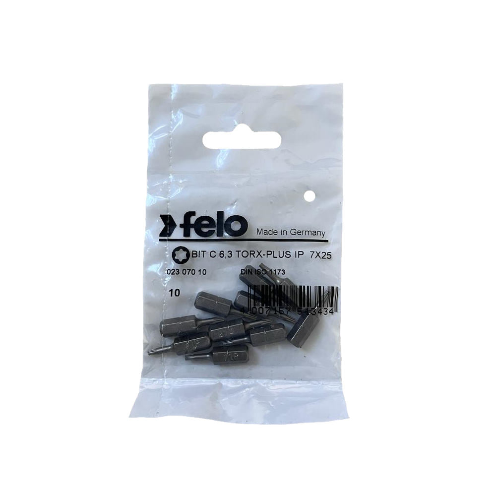 Set 10 biti Felo, seria Industrial profil Torx Plus, C6.3, IP7, 25mm