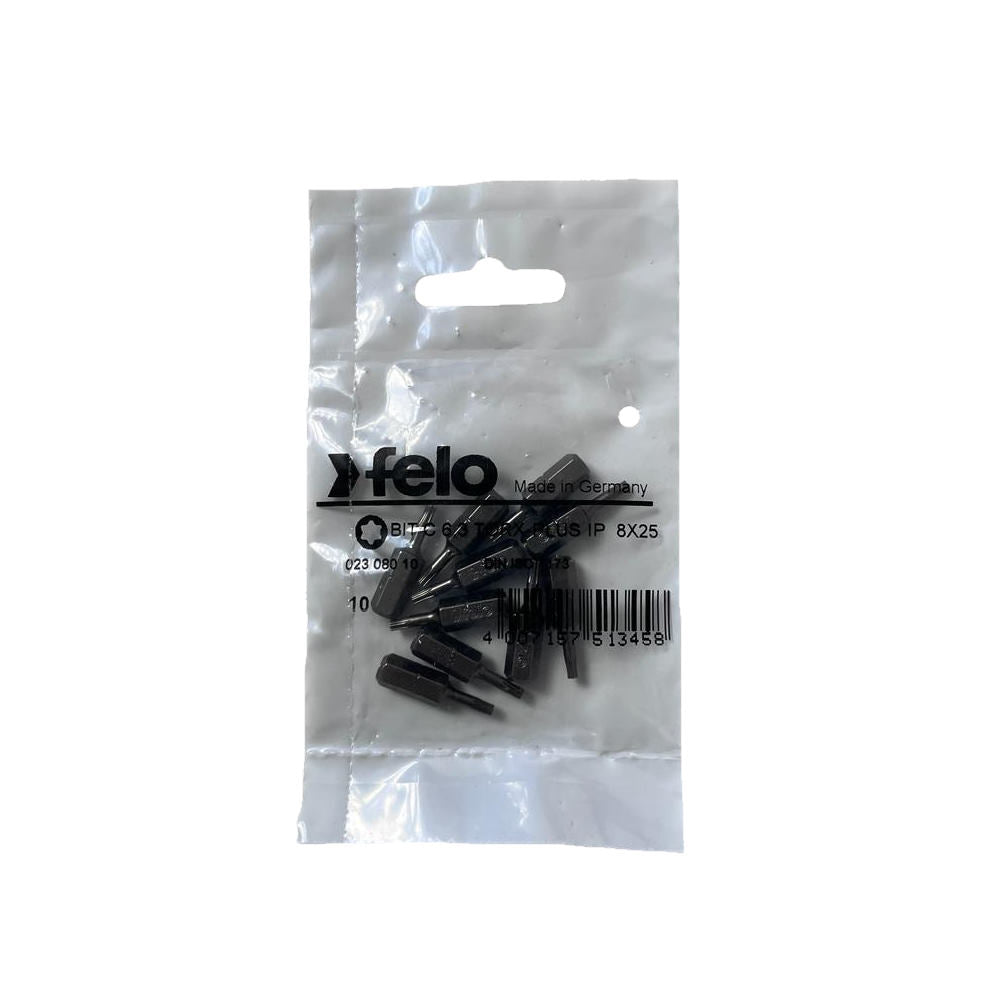 Set 10 biti Felo, seria Industrial profil Torx Plus, C6.3, IP8, 25mm