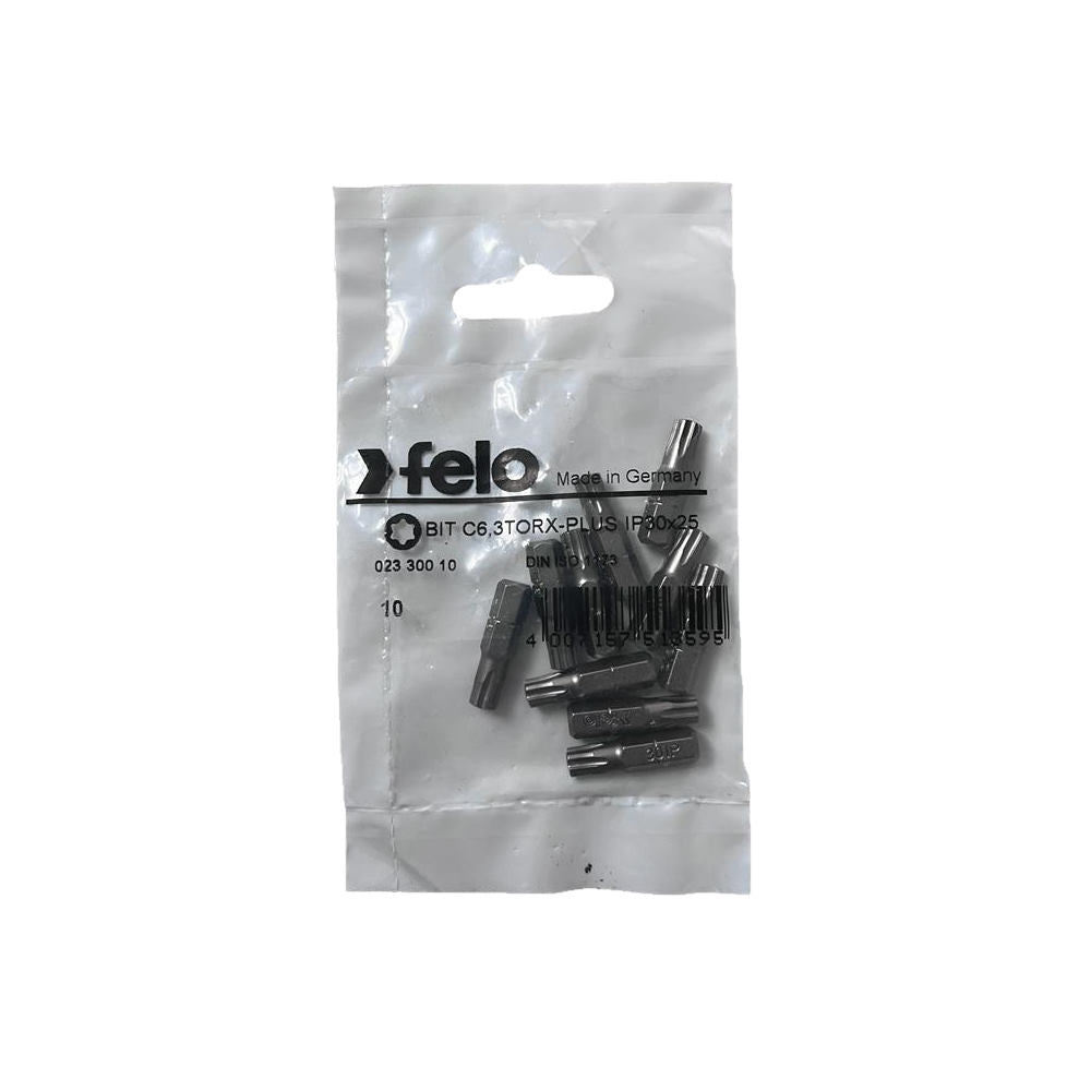 Set 10 biti Felo, seria Industrial profil Torx Plus, C6.3, IP30, 25mm