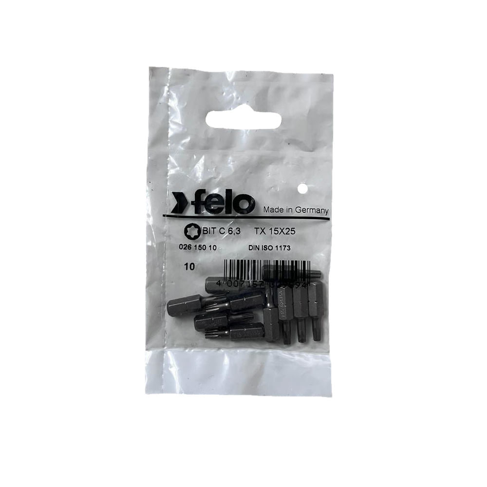 Cumpara acum Set 10 biti Felo, seria Industrial profil Torx, C6.3, TX15, 25mm, Felo de la Mesterul Minune
