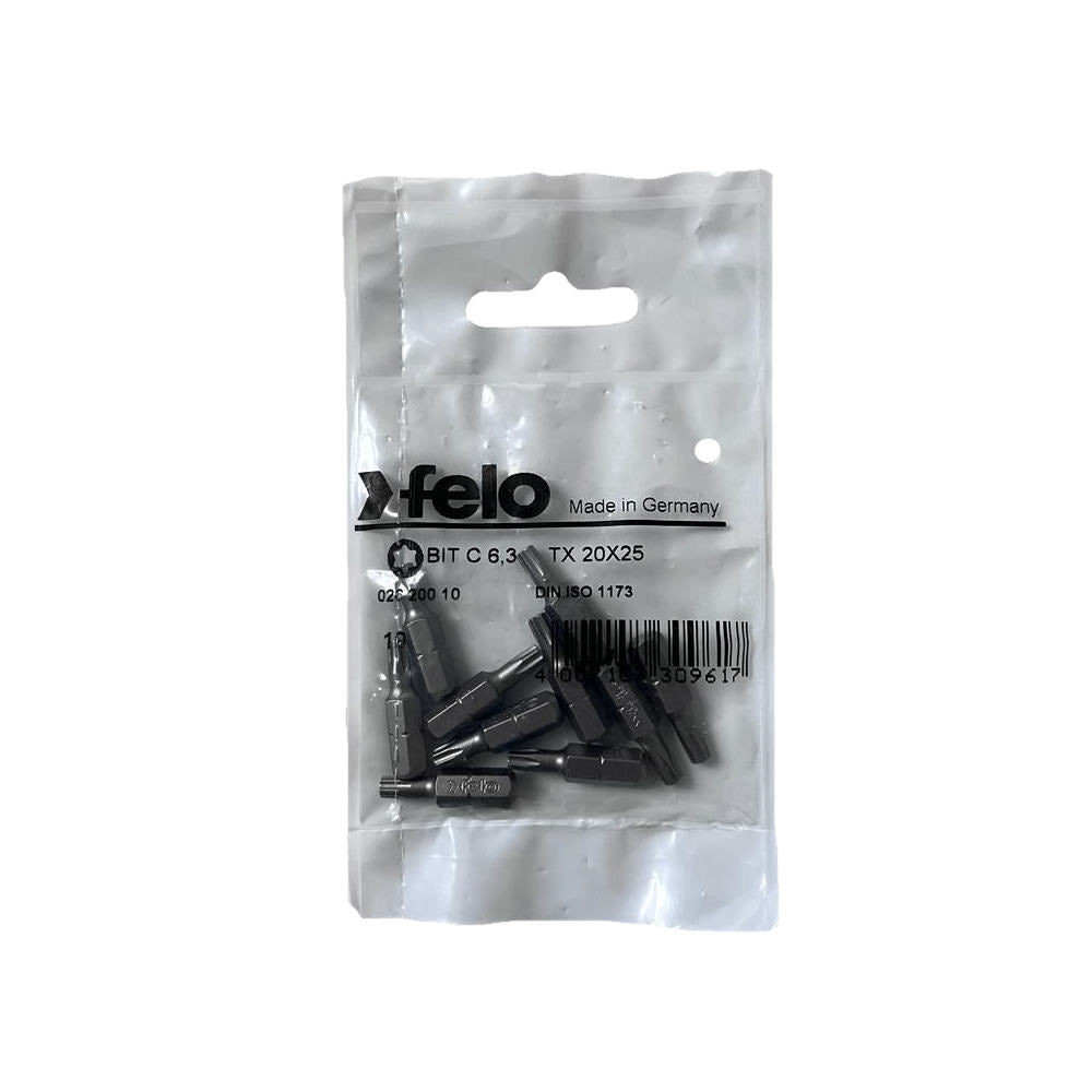 Cumpara acum Set 10 biti Felo, seria Industrial profil Torx, C6.3, TX20, 25mm, Felo de la Mesterul Minune