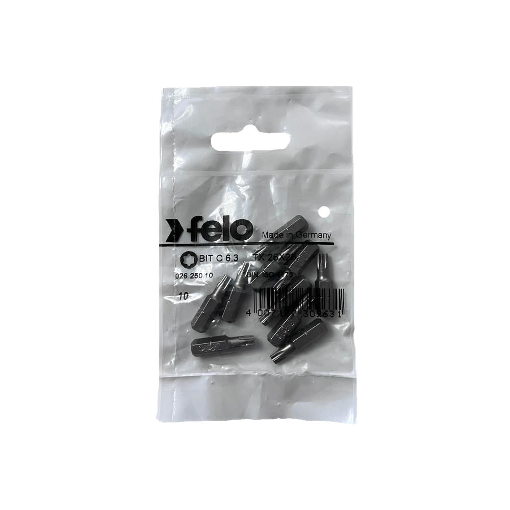 Cumpara acum Set 10 biti Felo, seria Industrial profil Torx, C6.3, TX25, 25mm, Felo de la Mesterul Minune