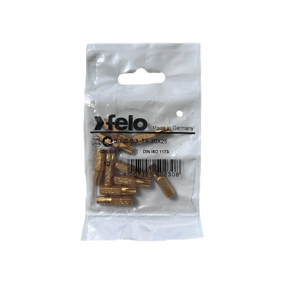 Cumpara acum Set 10 biti Felo, seria TiN Plus profil Torx, C6.3, TX30, 25mm, Felo de la Mesterul Minune