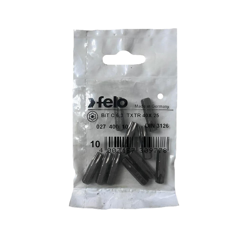 Cumpara acum Set 10 biti Felo, seria Industrial profil Torx TR, C6.3, TTX40, 25mm de la Mesterul Minune