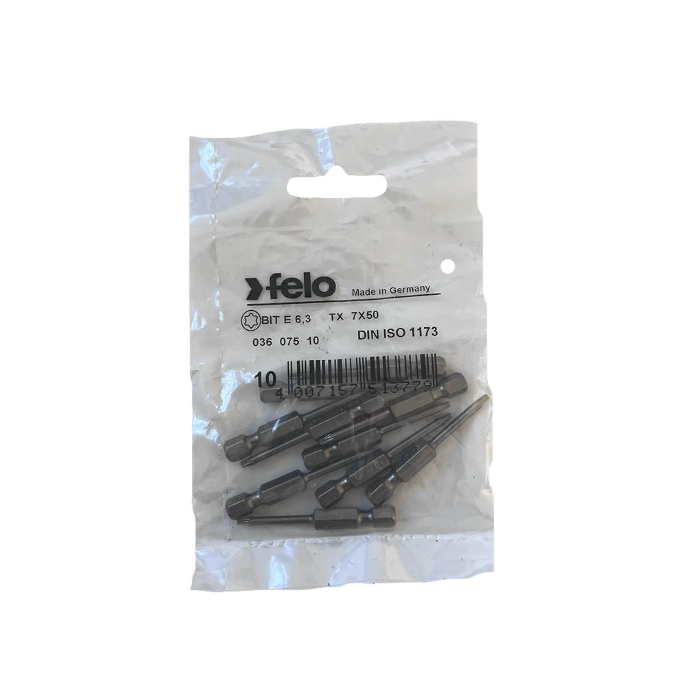 Cumpara acum Set 10 biti Felo, seria Industrial profil Torx, E6.3, TX7, 50mm, Felo de la Mesterul Minune