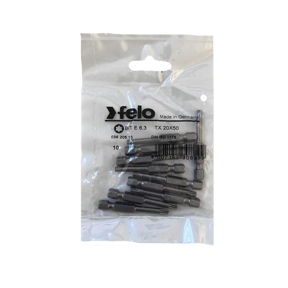 Cumpara acum Set 10 biti Felo, seria Industrial profil Torx, E6.3, TX20, 50mm, Felo de la Mesterul Minune
