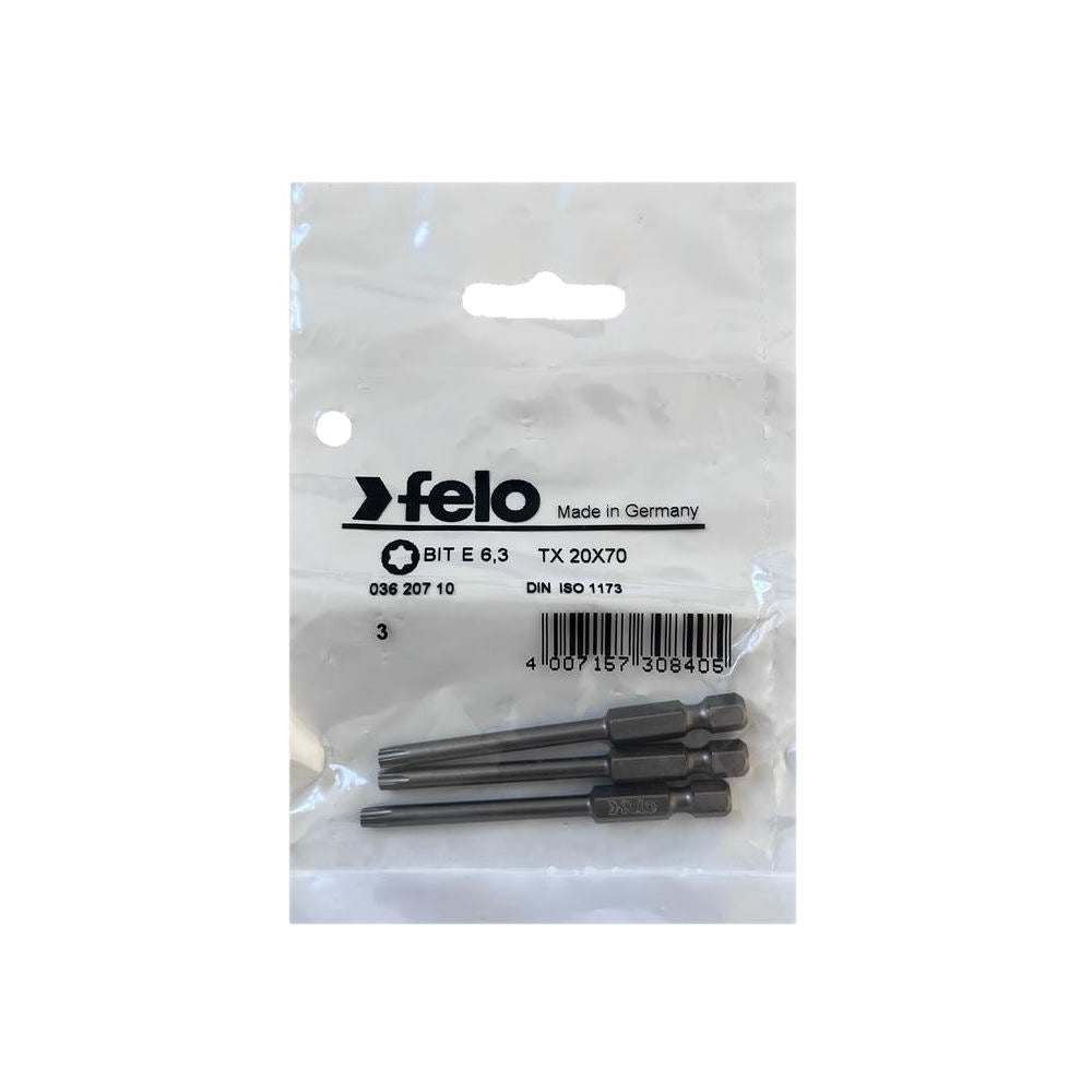 Cumpara acum Set 3 biti Felo, seria Industrial profil Torx, E6.3, TX20, 70mm, Felo de la Mesterul Minune