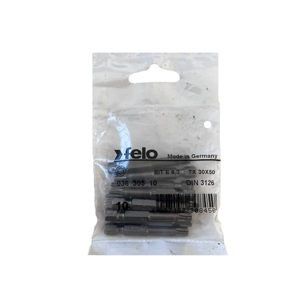 Cumpara acum Set 10 biti Felo, seria Industrial profil Torx, E6.3, TX30, 50mm, Felo de la Mesterul Minune