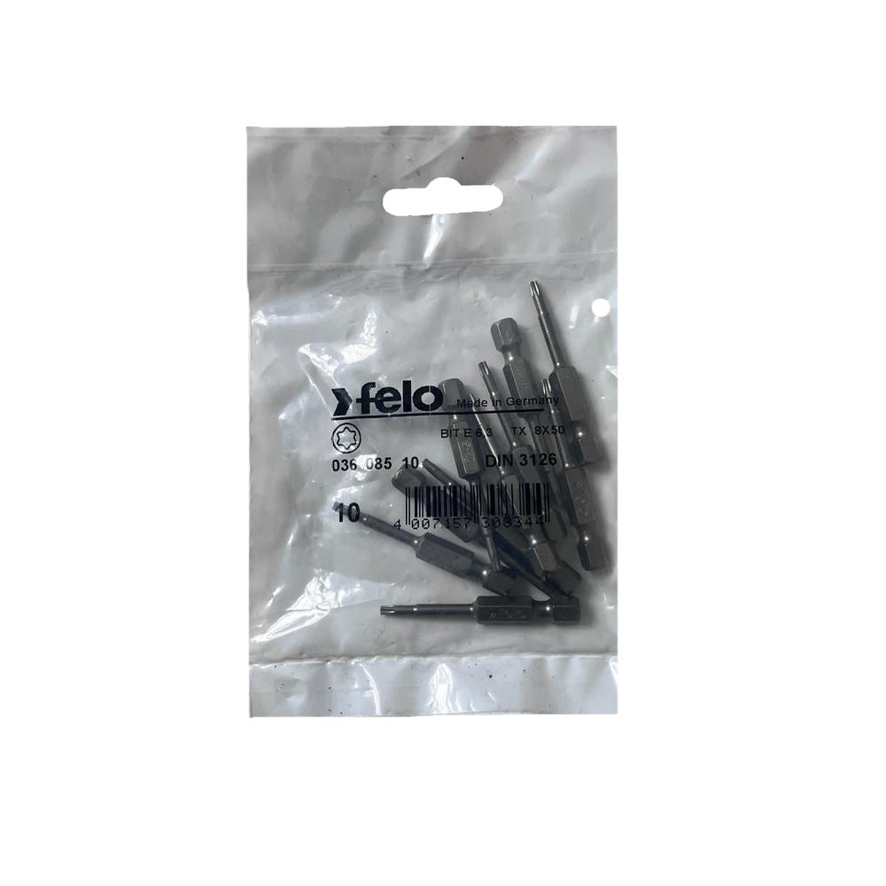 Cumpara acum Set 10 biti Felo, seria Industrial profil Torx, E6.3, TX8, 50mm, Felo de la Mesterul Minune