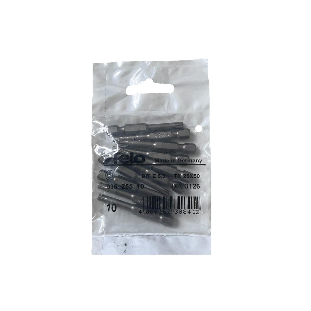 Cumpara acum Set 10 biti Felo, seria Industrial profil Torx, E6.3, TX25, 50mm, Felo de la Mesterul Minune
