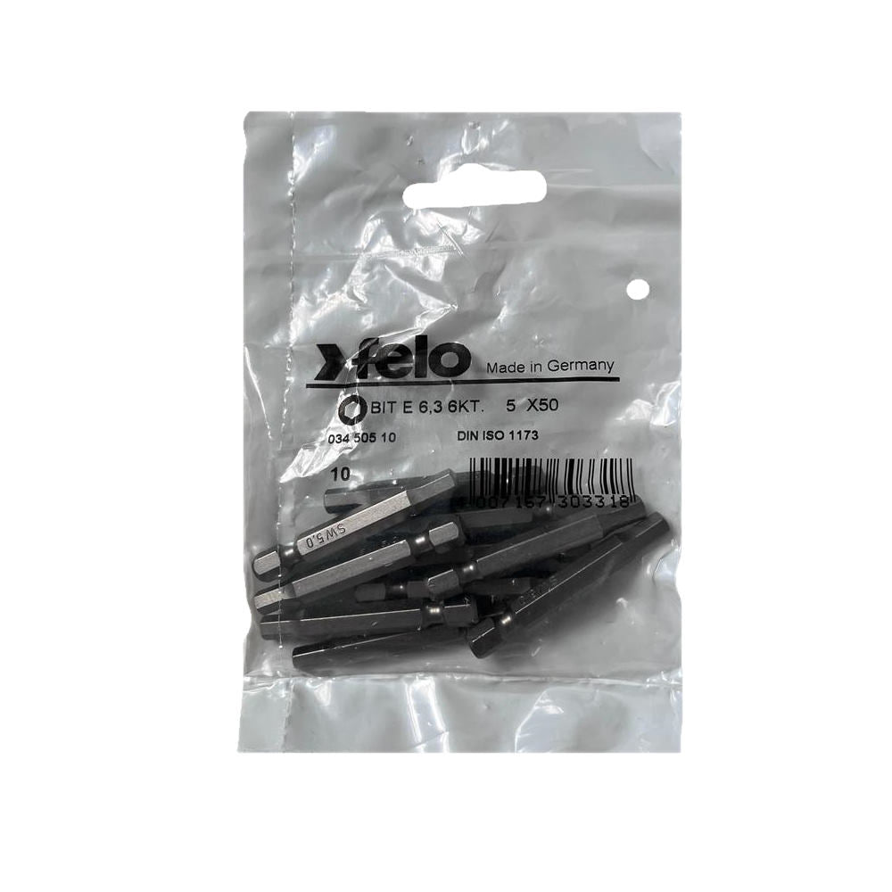 Cumpara acum Set 10 biti Felo, seria Industrial profil HEX, E6.3, HX5.0, 50mm, Felo de la Mesterul Minune