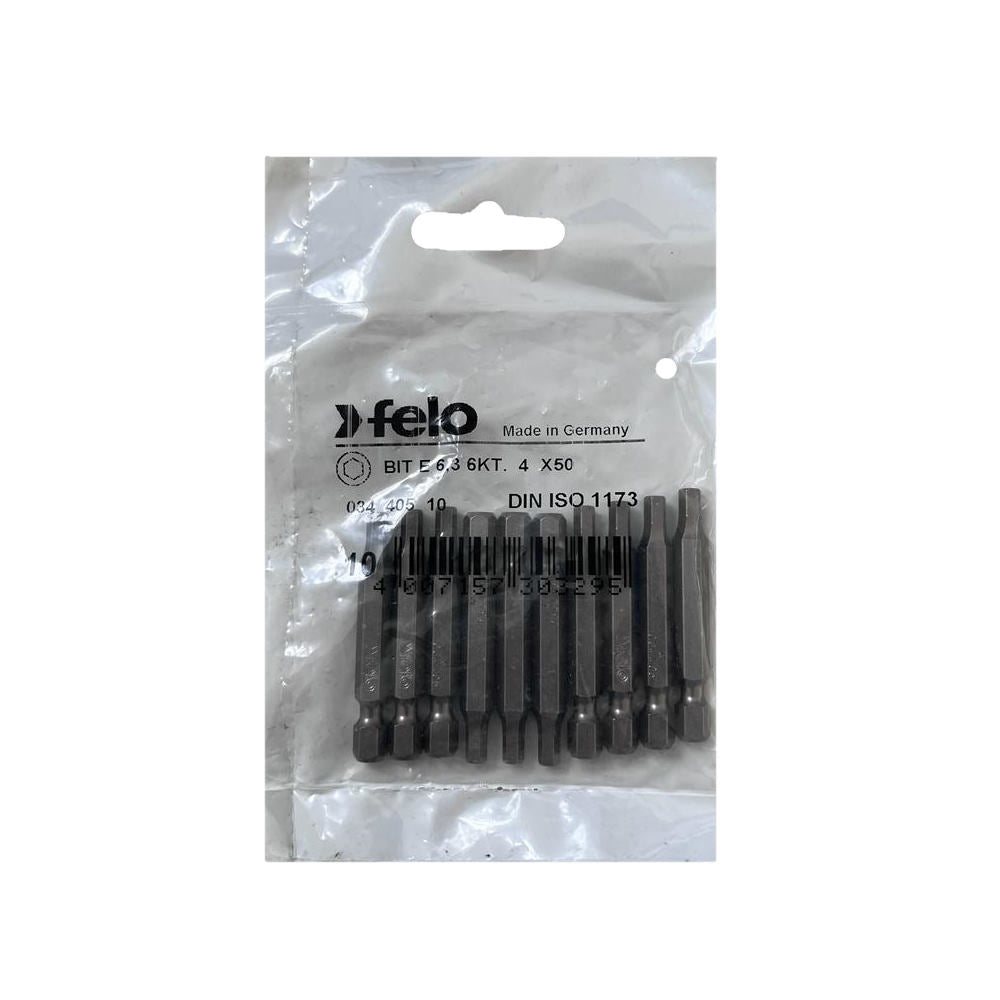 Set 10 biti Felo, seria Industrial profil HEX, E6.3, HX4.0, 50mm