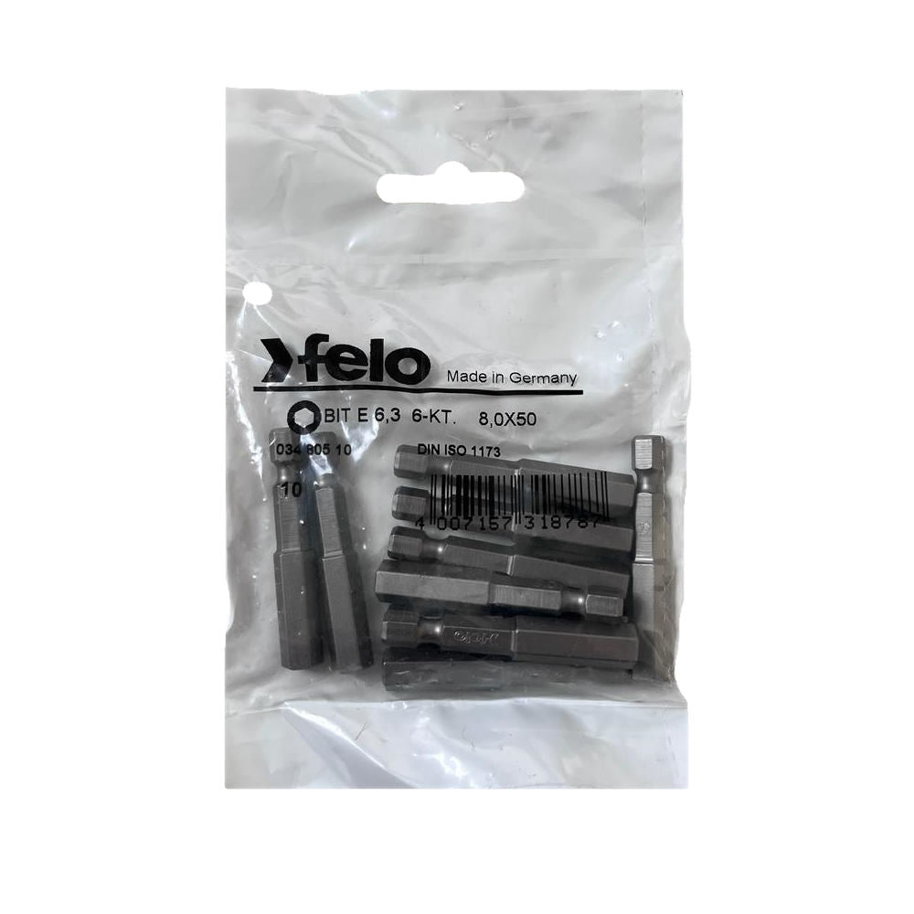 Cumpara acum Set 10 biti Felo, seria Industrial profil HEX, E6.3, HX8.0, 50mm, Felo de la Mesterul Minune