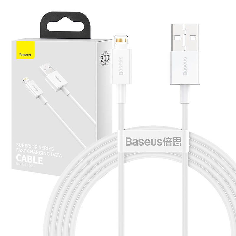 Cumpara acum Cablu USB cu fulger de bază Superior Series, 2.4A, 2m (biały) de la Mesterul Minune