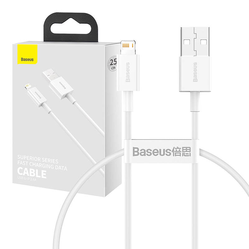 Cumpara acum Cablu USB cu fulger de bază Superior Series, 2.4A, 0.25m (biały) de la Mesterul Minune