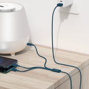 Cumpara acum Cablu USB 3în1 Baseus Superior Series, USB la micro USB / USB-C / Lightning, 3,5 A, 1,2 m (albastru) de la Mesterul Minune