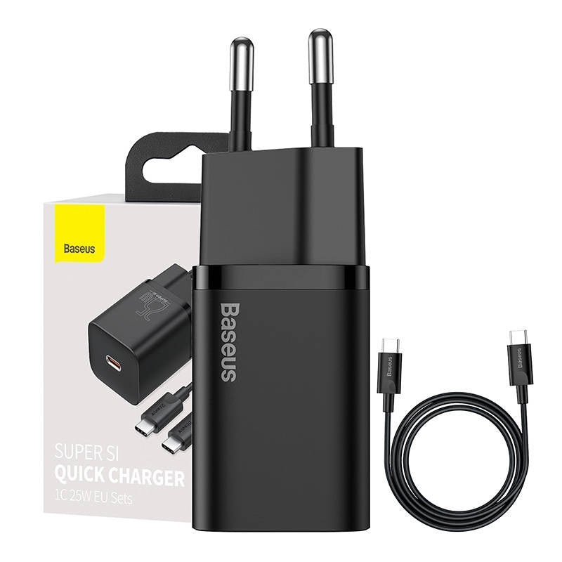 Cumpara acum Baseus Super Si Quick Charger 1C 25W cu cablu USB-C la USB-C 1m (negru) de la Mesterul Minune